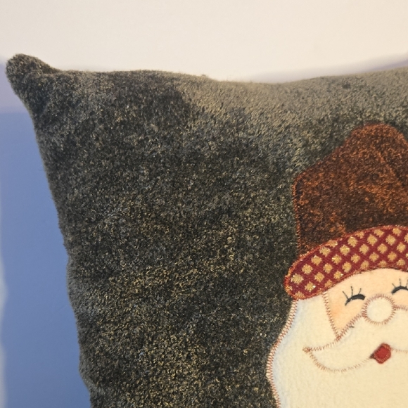 Forest Green Plush Santa Face Decorative Christmas Pillow - Picture 3 of 12
